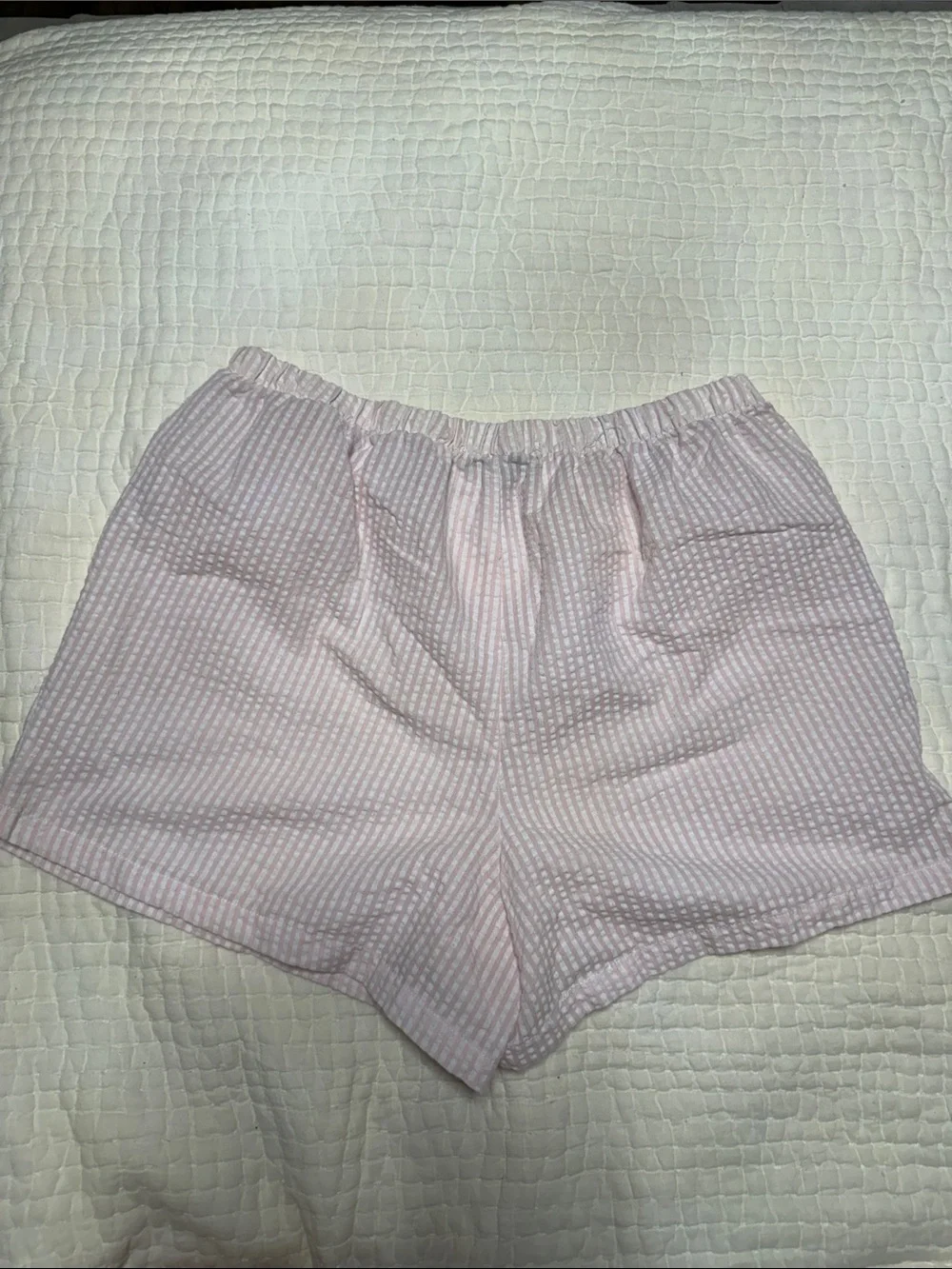 Rae Dunn Light Pink Striped Lounge Shorts